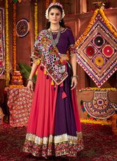 Kutchi work choli with multi-color mirror work lehenga